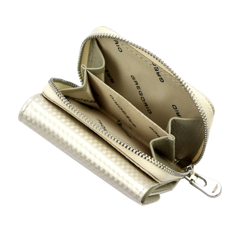 Gregorio damska lakierowana portmonetka skórzana mały portfel na zatrzask