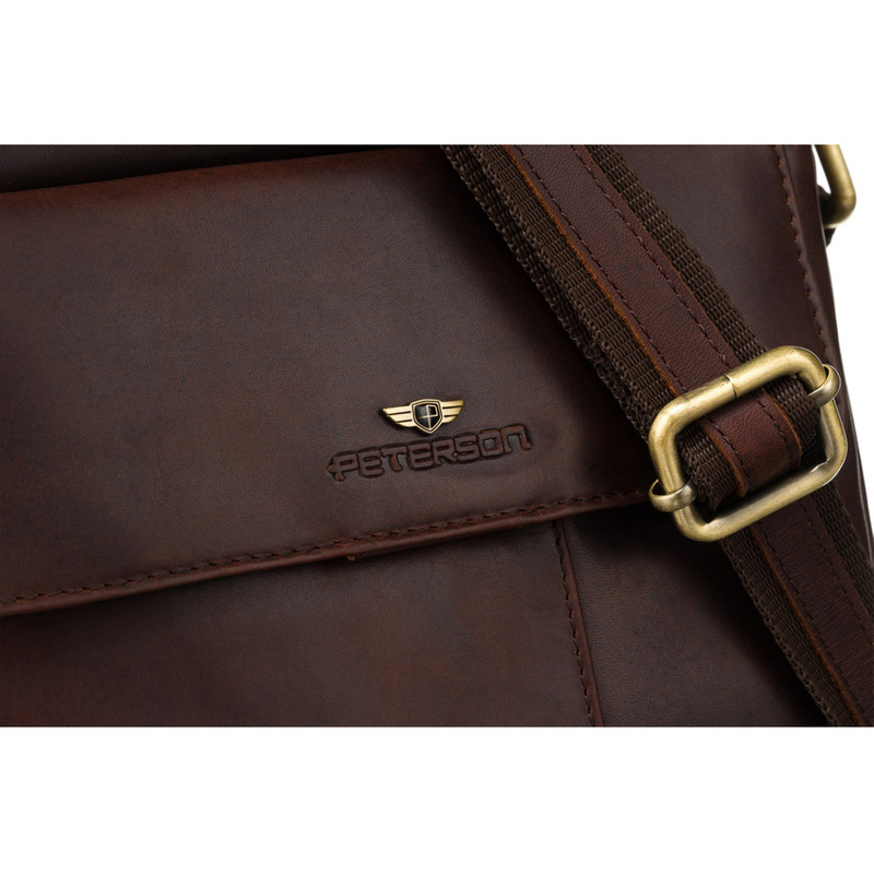 Torba damska listonoszka crossbody ze skóry naturalnej - Peterson