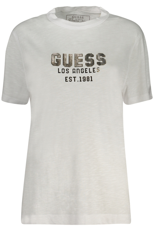 BIAŁY T-SHIRT DAMSKI Z KRÓTKIM RĘKAWEM GUESS JEANS
