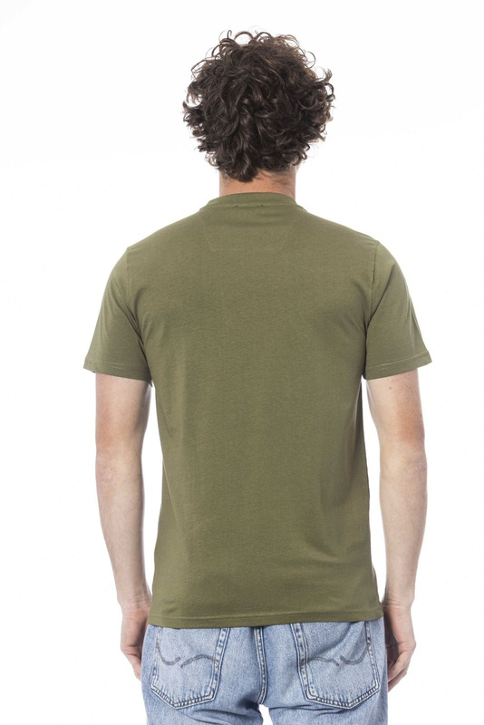 ZIELONY T-SHIRT MĘSKI Z KRÓTKIM RĘKAWEM KLASY CAVALLI