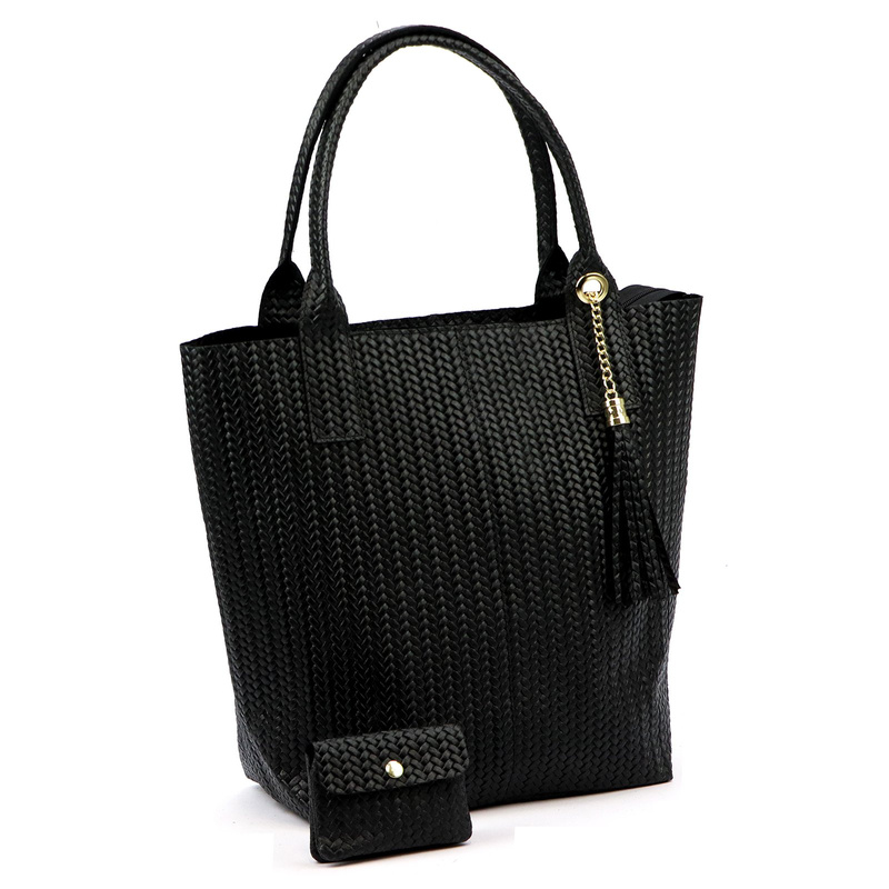 Vera Pelle damska shopperbag z dwoma etui torebka portfel skóra naturalna