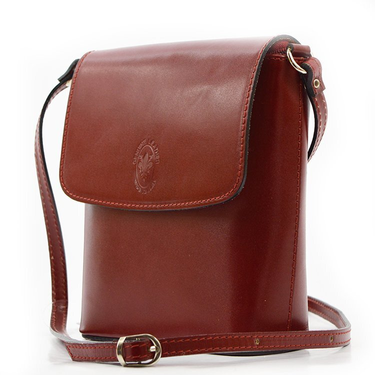 Klasyczna skórzana elegancka damska listonoszka