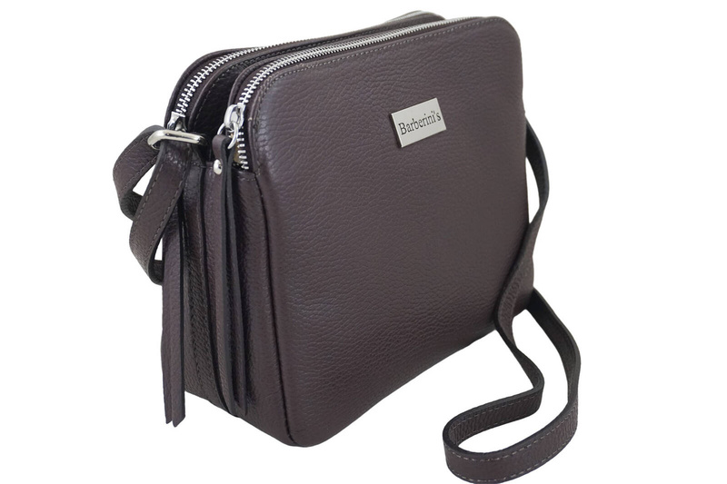 Torebka skórzana damska włoska - Brązowa ciemna