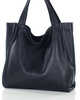 MARCO MAZZINI Torebka miejski shopper bag skóra naturalna handmade czarny
