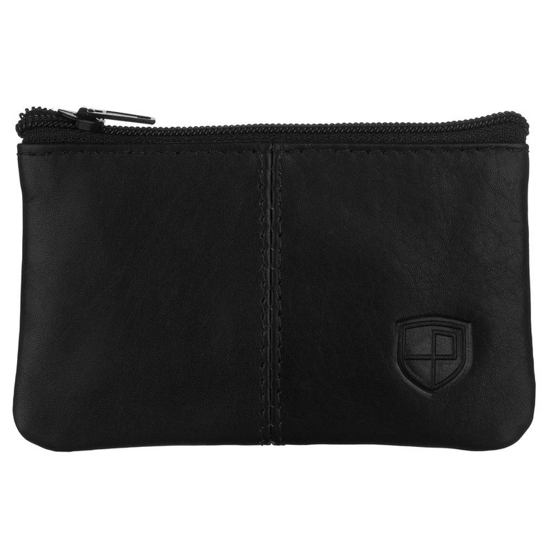 Elegancka, czarna listonoszka męska ze skóry naturalnej z zewnętrzną kieszonką na suwak - Peterson