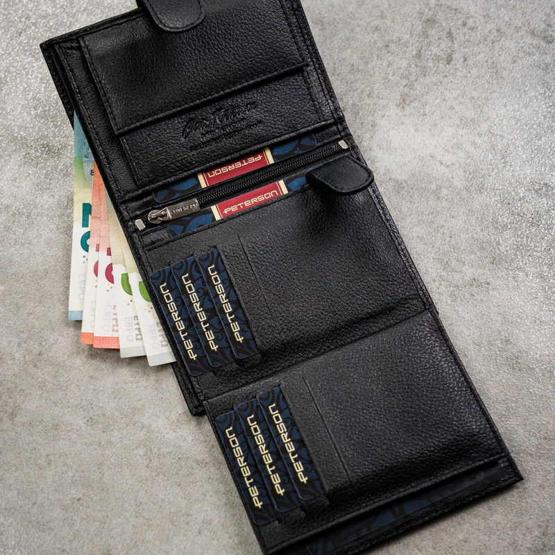 Meski zestaw prezentowy skóra naturalna Peterson PTN SET N4L-SPDM-BW BLACK