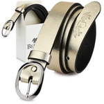 Beltimore skórzany damski pasek do spodni 3 cm antyalergiczny czarny U55