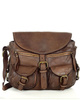 MARCO MAZZINI Skórzana torebka listonoszka z kieszeniami safari handmade bag brąz
