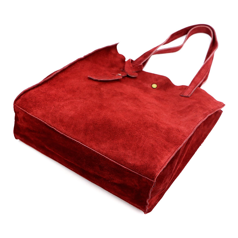 Luka Zamszowa duża damska shopperbag torebka na ramię z kosmetyczką