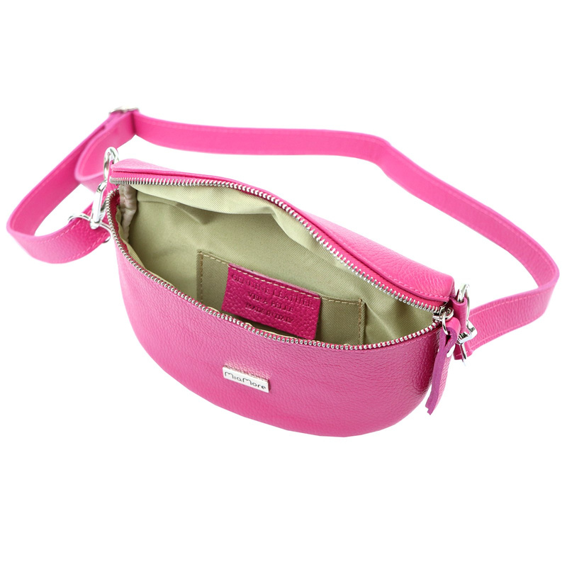 MiaMore damska saszetka nerka skóra naturalna przez ramię z kieszenią