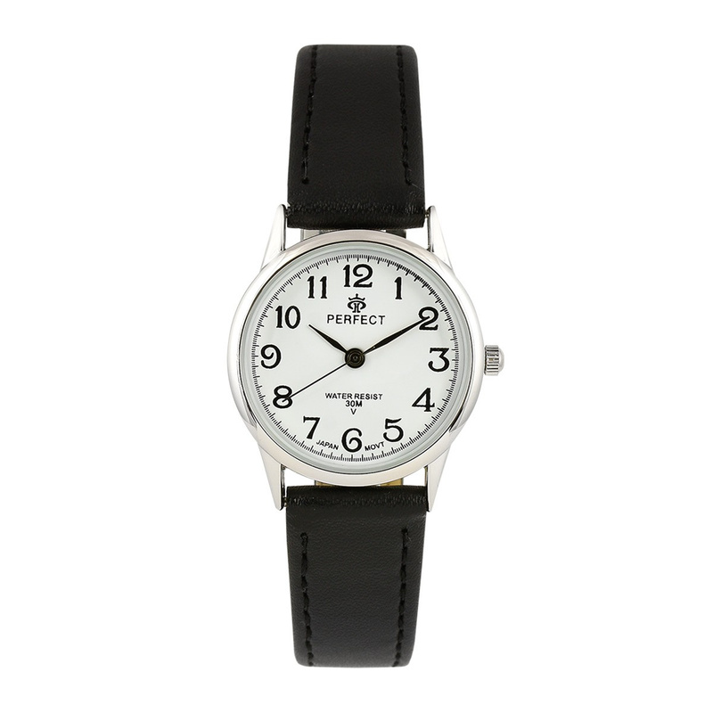 CZARNO-SREBRNY ZEGAREK PERFECT KLASYCZNY DAMSKI RETRO MIYOTA 273