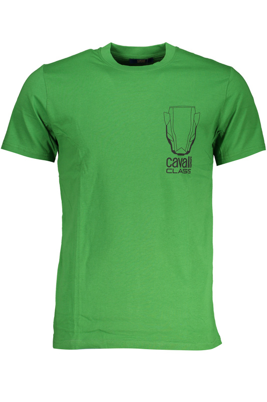 ZIELONY T-SHIRT MĘSKI Z KRÓTKIM RĘKAWEM KLASY CAVALLI