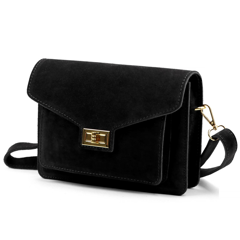 Vera Pelle damska listonoszka skóra naturalna zamsz torebka przez ramię