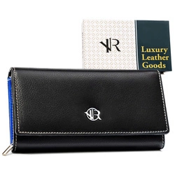 Podłużny klasyczny damski portfel skórzany Rovicky