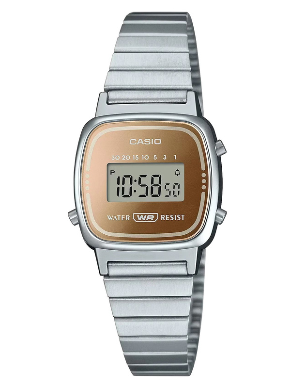 Zegarek CASIO LA670WES-4AEF. Kwarcowy, Kolor brązowy. Kobieta.