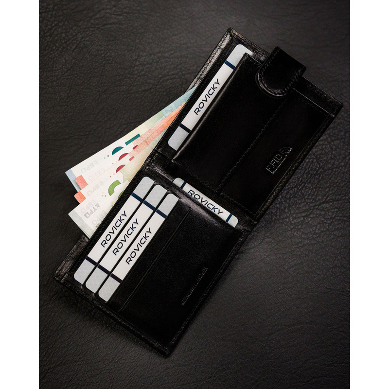 Kompaktowy męski portfel skórzany Rovicky z RFID