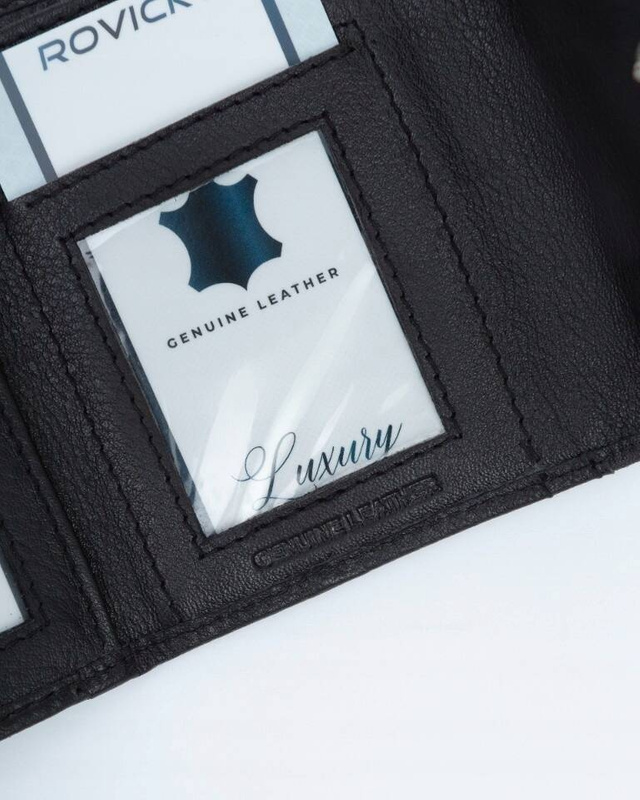 Rovicky mała portmonetka skóra naturalna zgrabny portfel damski mały