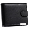 Duży portfel męski ze skóry naturalnej w czarnym kolorze zamykany zatrzaskiem - 4U Cavaldi