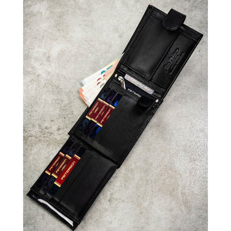 Meski zestaw prezentowy skóra naturalna Peterson PTN SET N992L-DOT BLACK