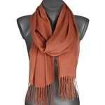 Miedziany duży szalik damski chusta z frędzlami szal jednolity modny ST-8