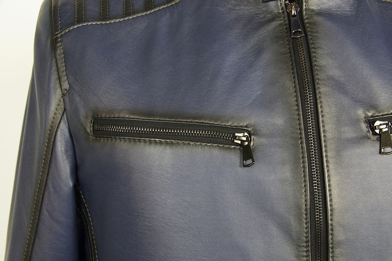 Bukowski Kurtka skórzana męska zapinana na zamek pilotka casual