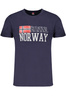 NIEBIESKI T-SHIRT M�SKI Z KR�TKIM R�KAWEM Norway 1963