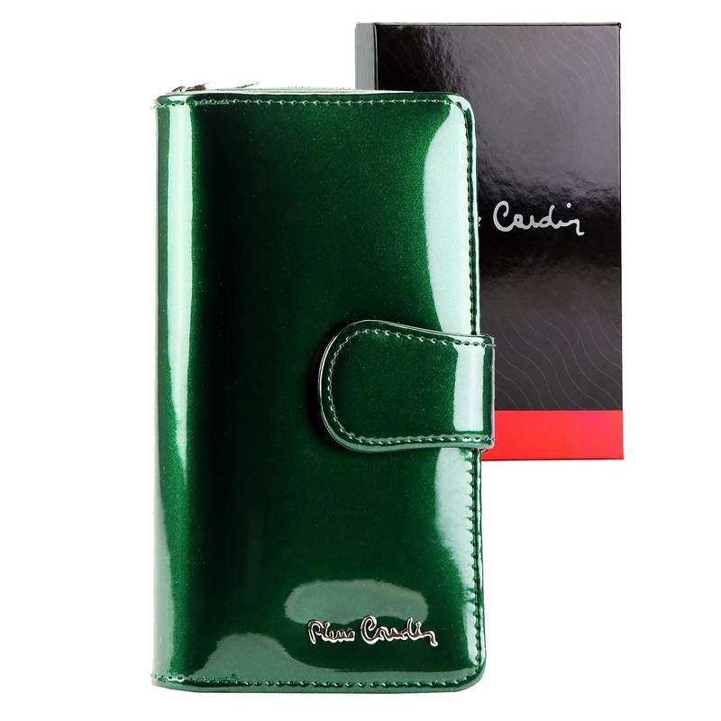 skóra naturalna + Damski portfel ze skóry ekologicznej Pierre Cardin 07 SHINY 116