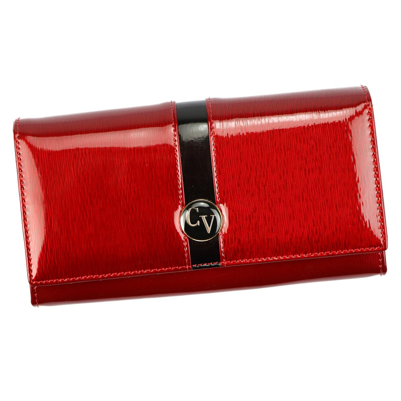 Cavaldi damska portmonetka skóra naturalna podłużny portfel lakierowany