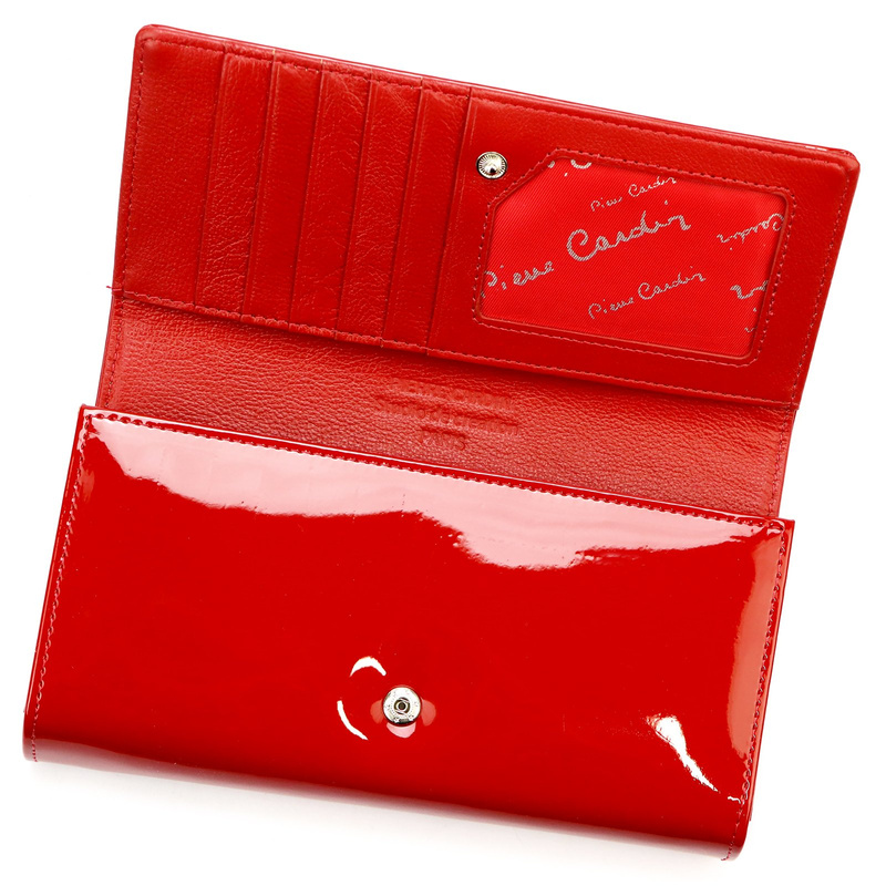skóra naturalna + Damski portfel ze skóry ekologicznej Pierre Cardin 07 SHINY 121