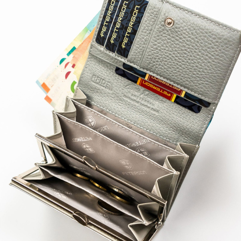 skóra naturalna + Damski portfel ze skóry ekologicznej Peterson PTN PX30-1-NPK