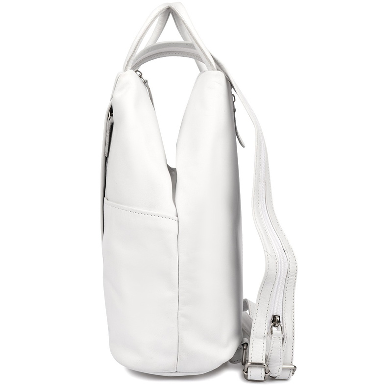 Plecak damski włoski plecaczek skórzany biały mały Beltimore T52