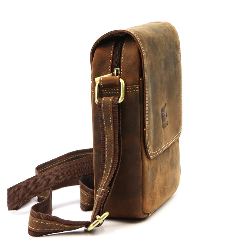 Nordee męska saszetka skóra naturalna torba miejska na ramię z kieszeniami