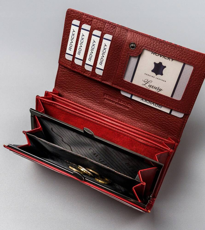 4U Cavaldi damski portfel podłużna duża klasyczna portmonetka skóra węża