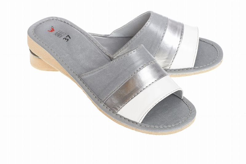 Wójciak Podhale damskie domowe kapcie skóra naturalna wygodne otwarty palec