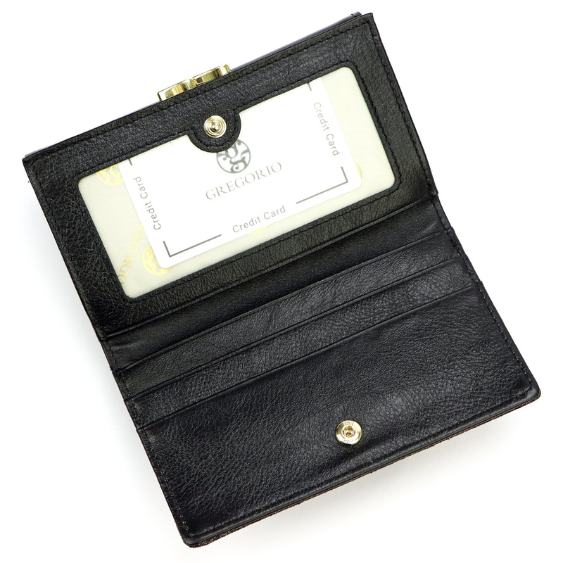 Klasyczny Skórzany damski portfel ze wzorem węża