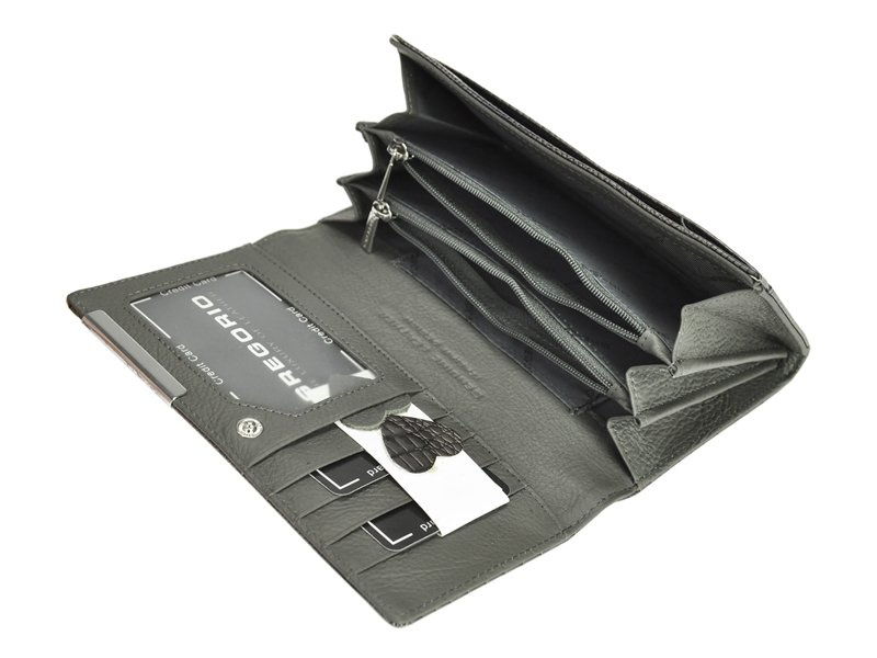 Gregorio damski portfel skóra naturalna duża portmonetka skóra krokodyla