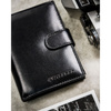 Duży, czarny portfel męski ze skóry naturalnej zamykany na zatrzask - Peterson
