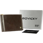 Skórzana banknotówka etui na karty z RFID Rovicky