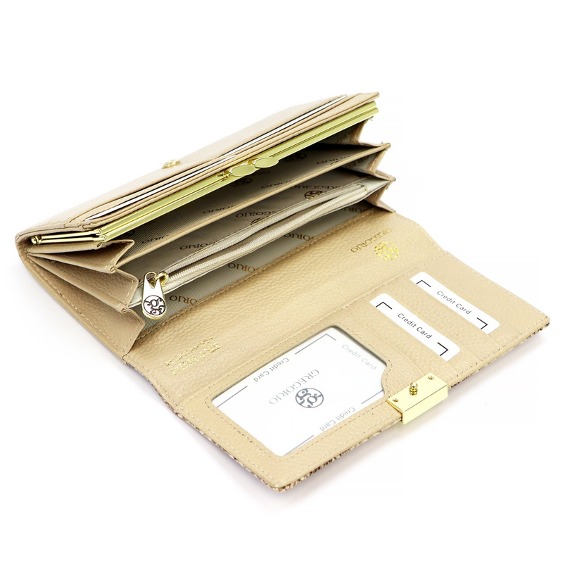 Stylowy Damski portfel motyw skóra węża Gregorio