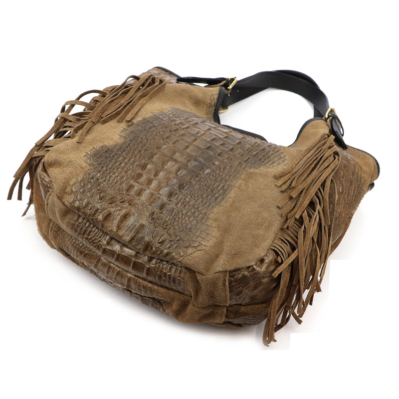 Vera Pelle damska shopperbag skórzana skóra krokodyla torebka na ramię