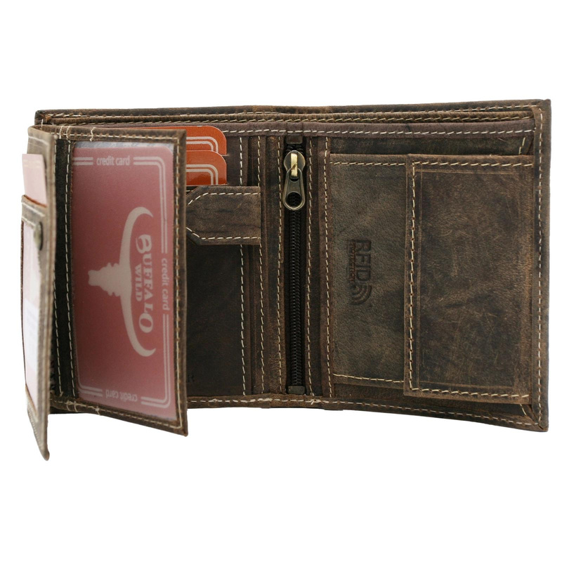 Skórzany męski portfel Wild RM-24-16-BAW