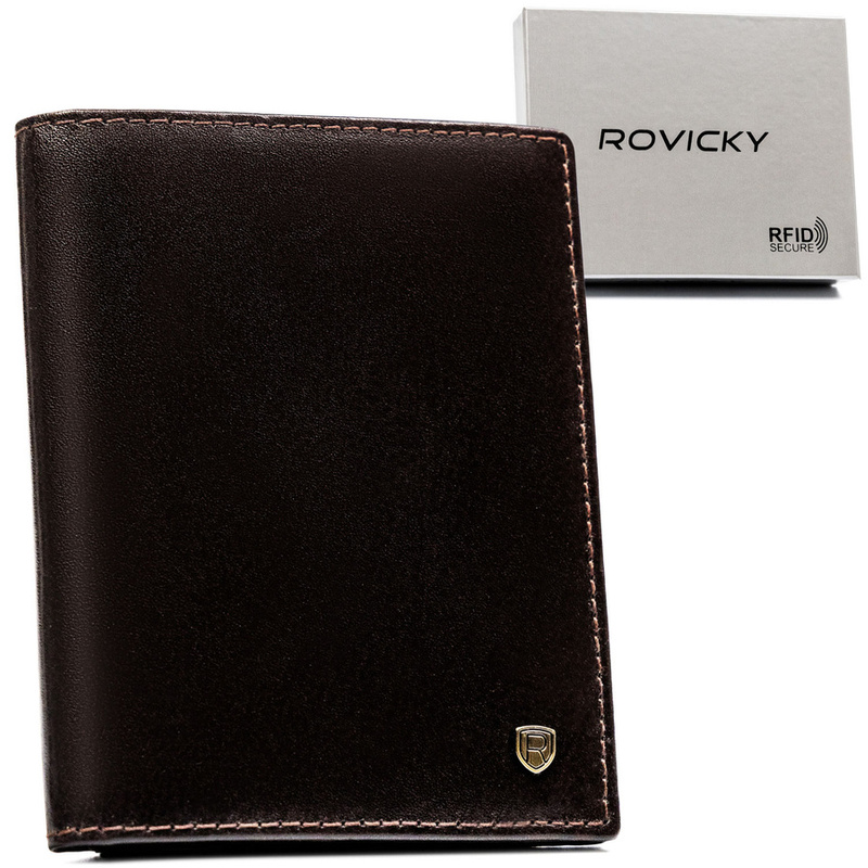 Skórzany męski portfel Rovicky N03-RVT RFID