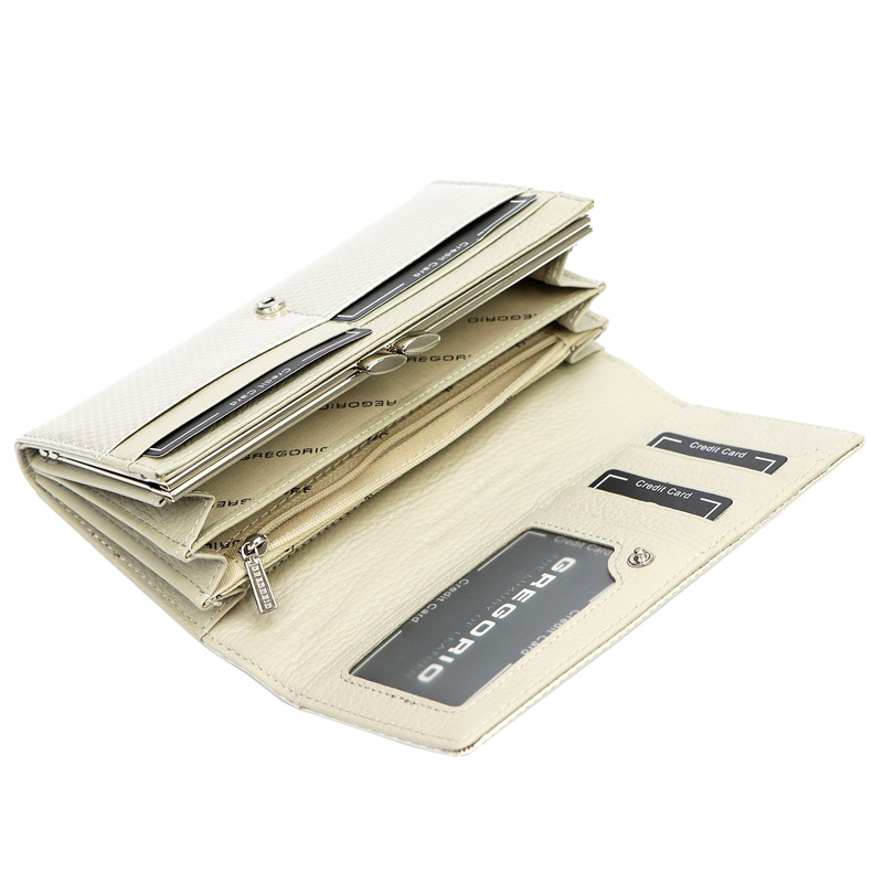 Lakierowany damski skórzany portfel marki Gregorio