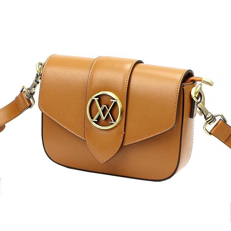 Luka damska listonoszka skóra naturalna torebka przez ramię z klapą