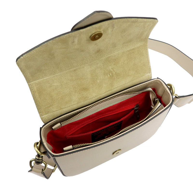 Luka damska listonoszka skóra naturalna torebka przez ramię z klapą