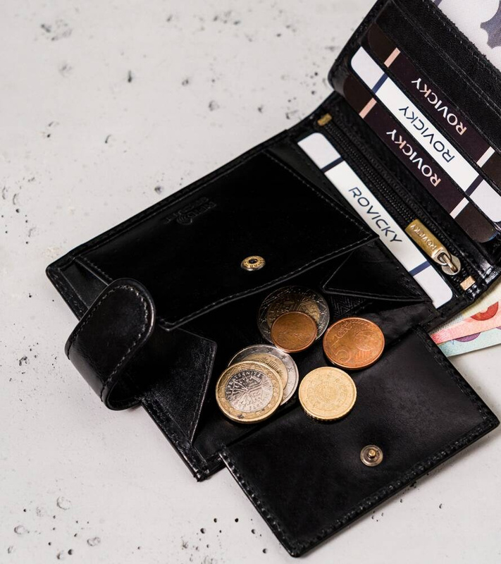 Rovicky portfel męski skóra naturalna rozbudowany pojemny system RFID