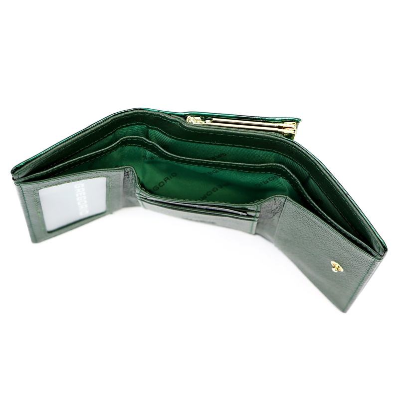 Gregorio damski portfel lakierowany skórzany pojemna portmonetka w motyle