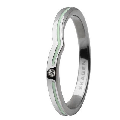 Biżuteria SKAGEN JRSA018SS5. Pierścionek, Kolor zielony. Kobieta.