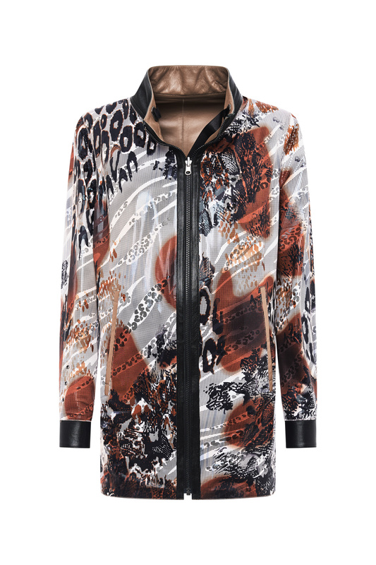 Bukowski Dwustronna damska kurtka skóra naturalna długa z kapturem