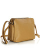 Torebka skórzana crossbody listonoszka dwie komory - MARCO MAZZINI brąz camel